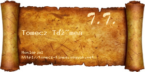 Tomecz Tímea névjegykártya